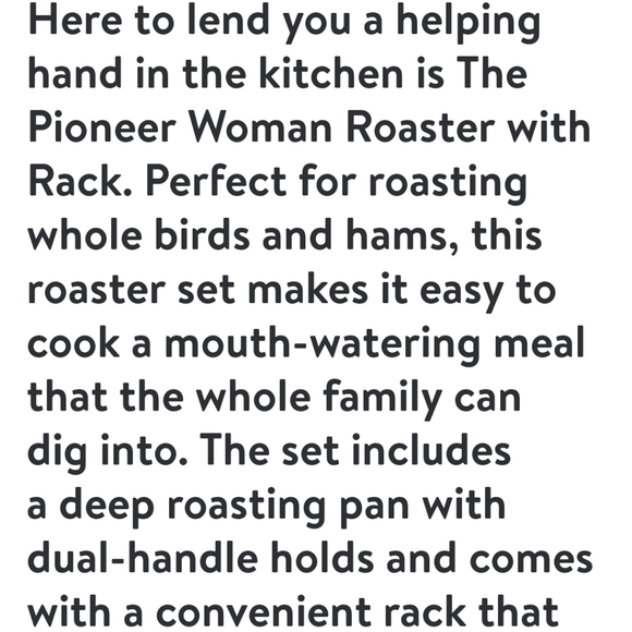 ❤️ New Pioneer Woman Timeless Non-Stick Roaster with Wire Rack - Picture 2 of 10